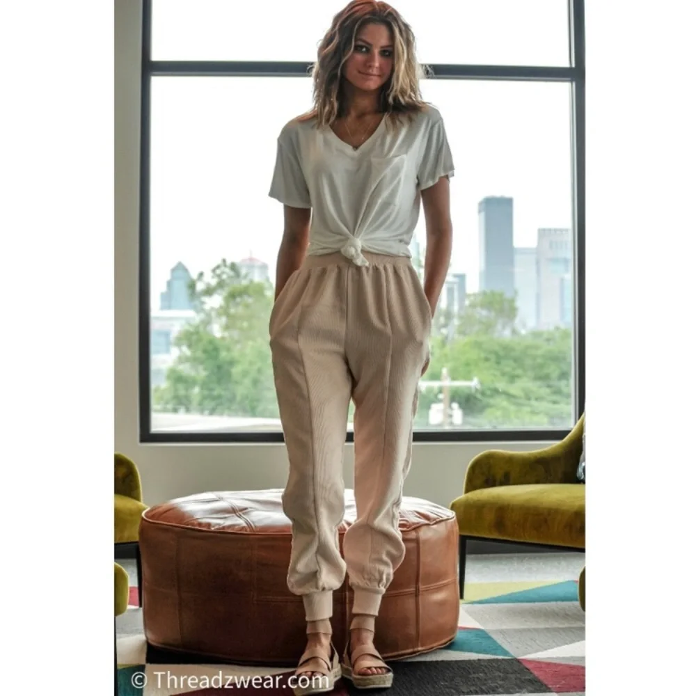 Sand/Beige corduroy pants - Picture 1 of 7